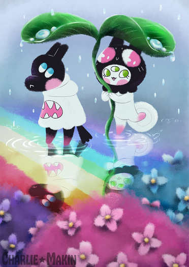 my original characters "Eyeball Yokai" (digital) ©CharlieMakinToys